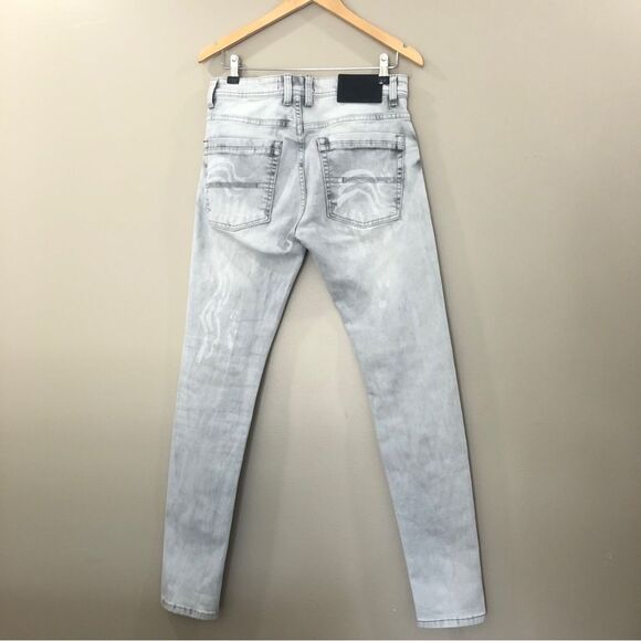 SWITCH Remarkable JEANS MEN'S 30 Acid Washed RIPPED Slim Taper PATCHES Hallyu - Picture 9 of 11